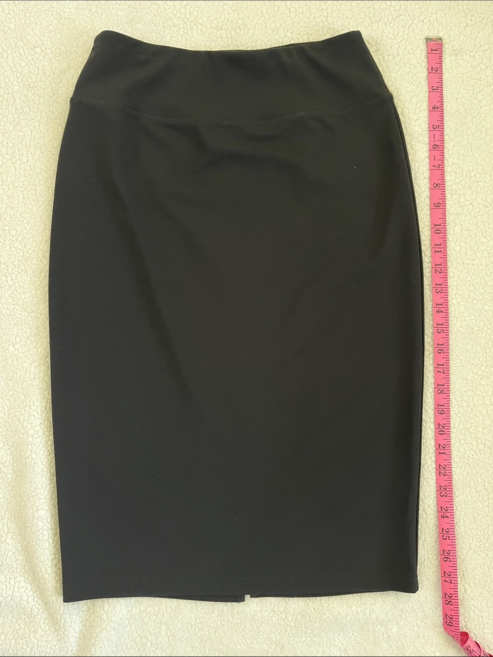 Below Knee Black Pencil Skirt - Sleek Office Staple